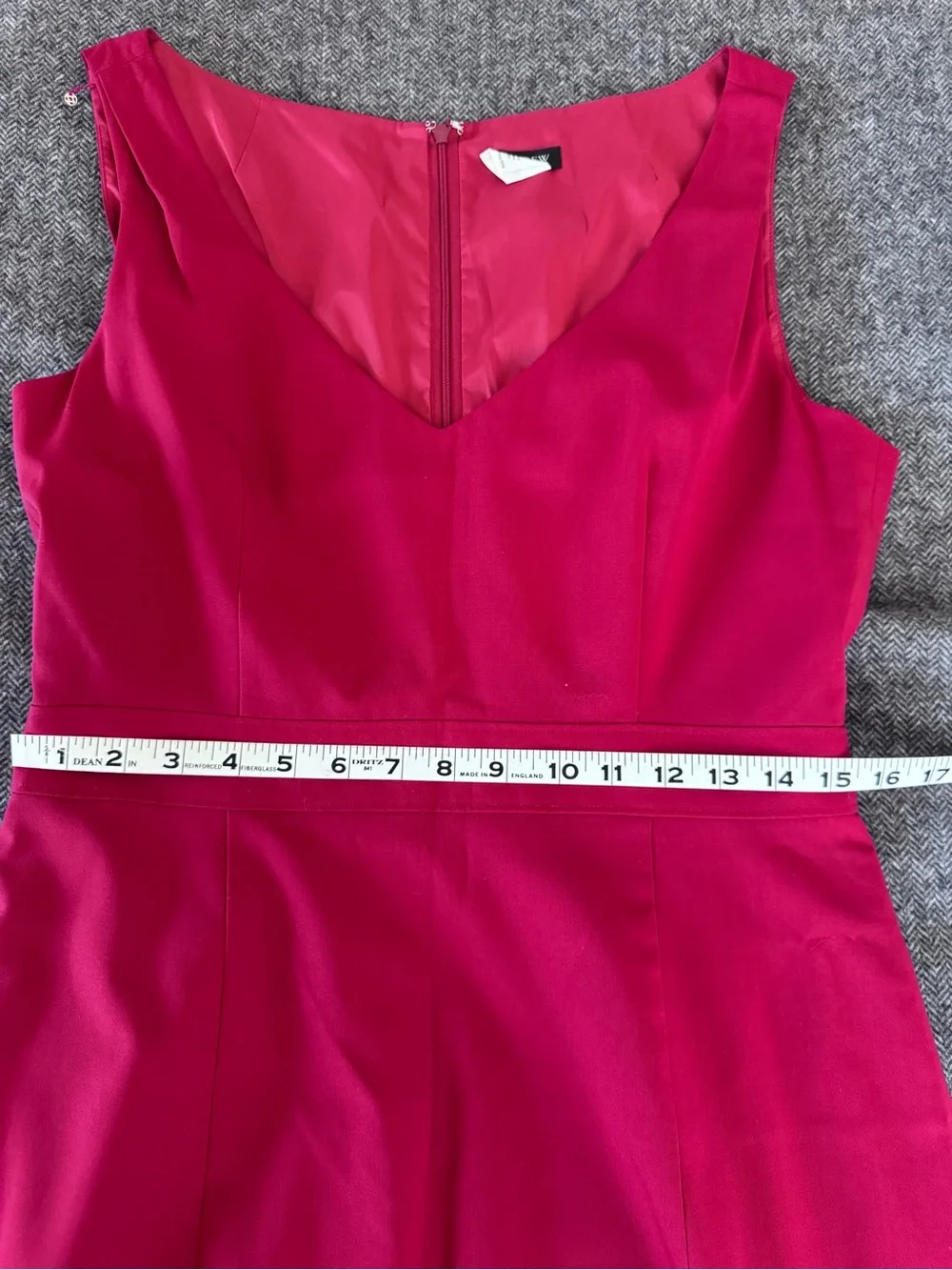 J. Crew Sleeveless V-Neck Midi Dress in red